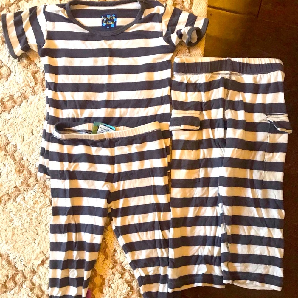 Kickee‎ pants contrast stripe lot 12-18 mos
